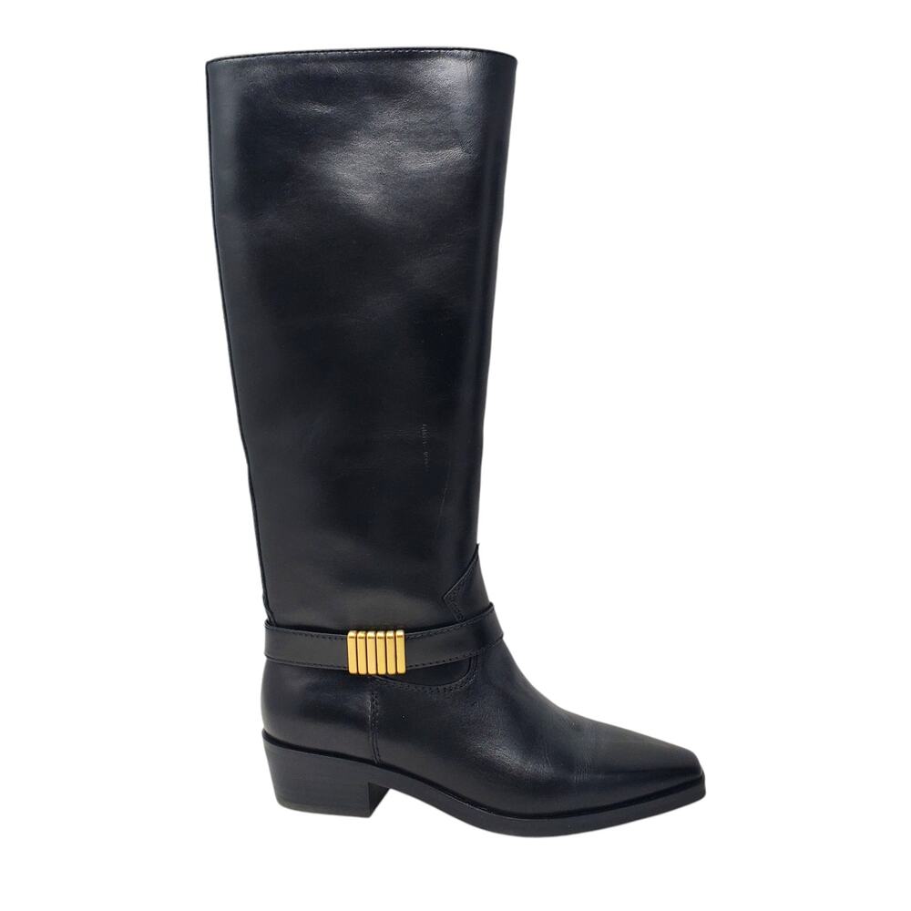 Vince Camuto Melise Extra Wide Calf Boots Black Leather Knee High Size 6 New